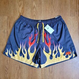 Nike X Hot Wheels PG 13 Shorts Americana Flame Fire Grey Orange XXL 2XL New